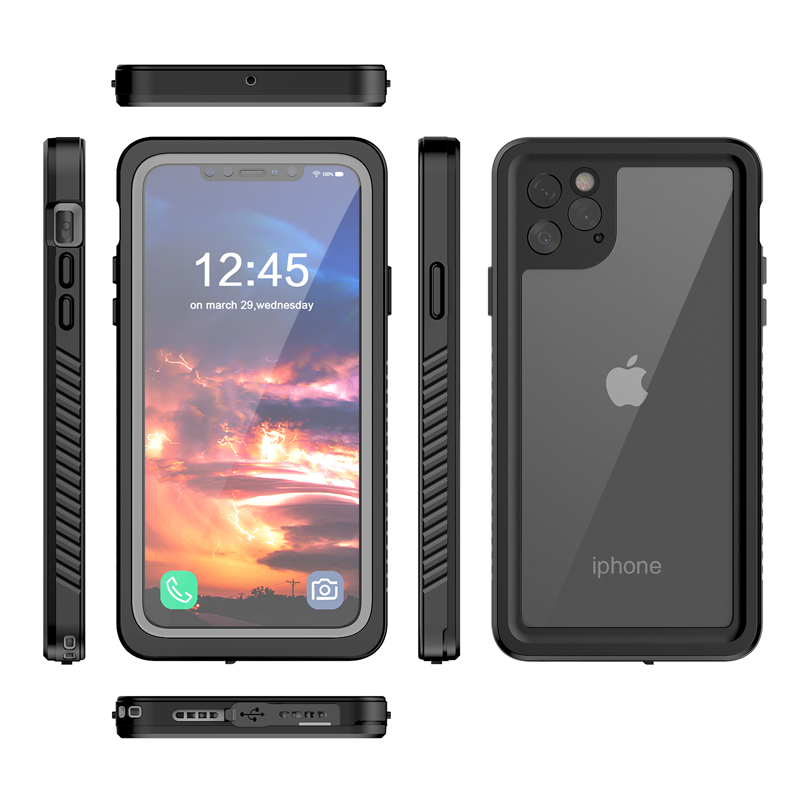 Full Protective IP68 Waterproof Phone Cover Wireless Charging Shockproof Dustproof Phone Case for iPhone 11 Pro Max 6.5inch