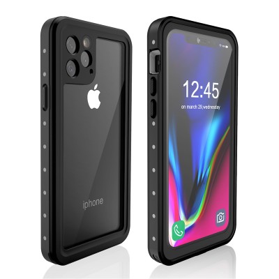 Rugged Heavy Duty Support Wireless Charger Shockproof Clear Built in Screen Protector Underwater Case for iPhone 11 Pro 5.8'